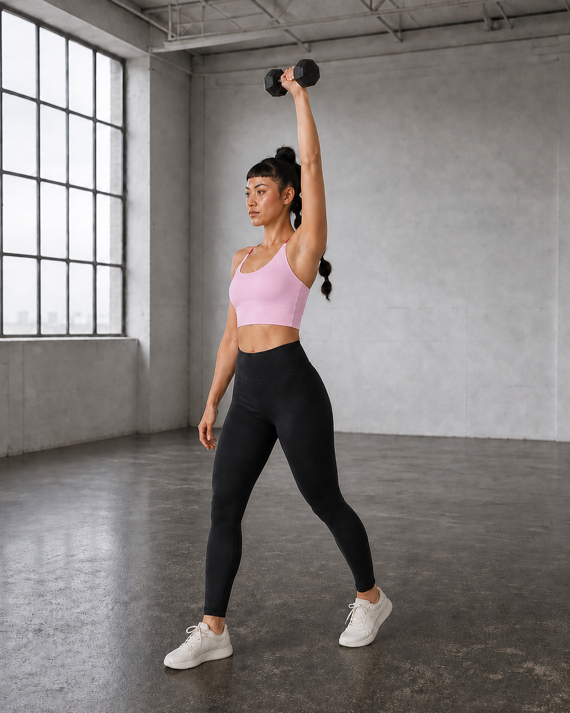 Soft Pink color view of the Contrast Strap Longline Bra