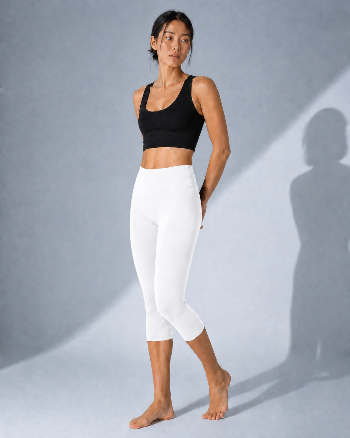 Glacier White color view of the Cropped Contour Legging