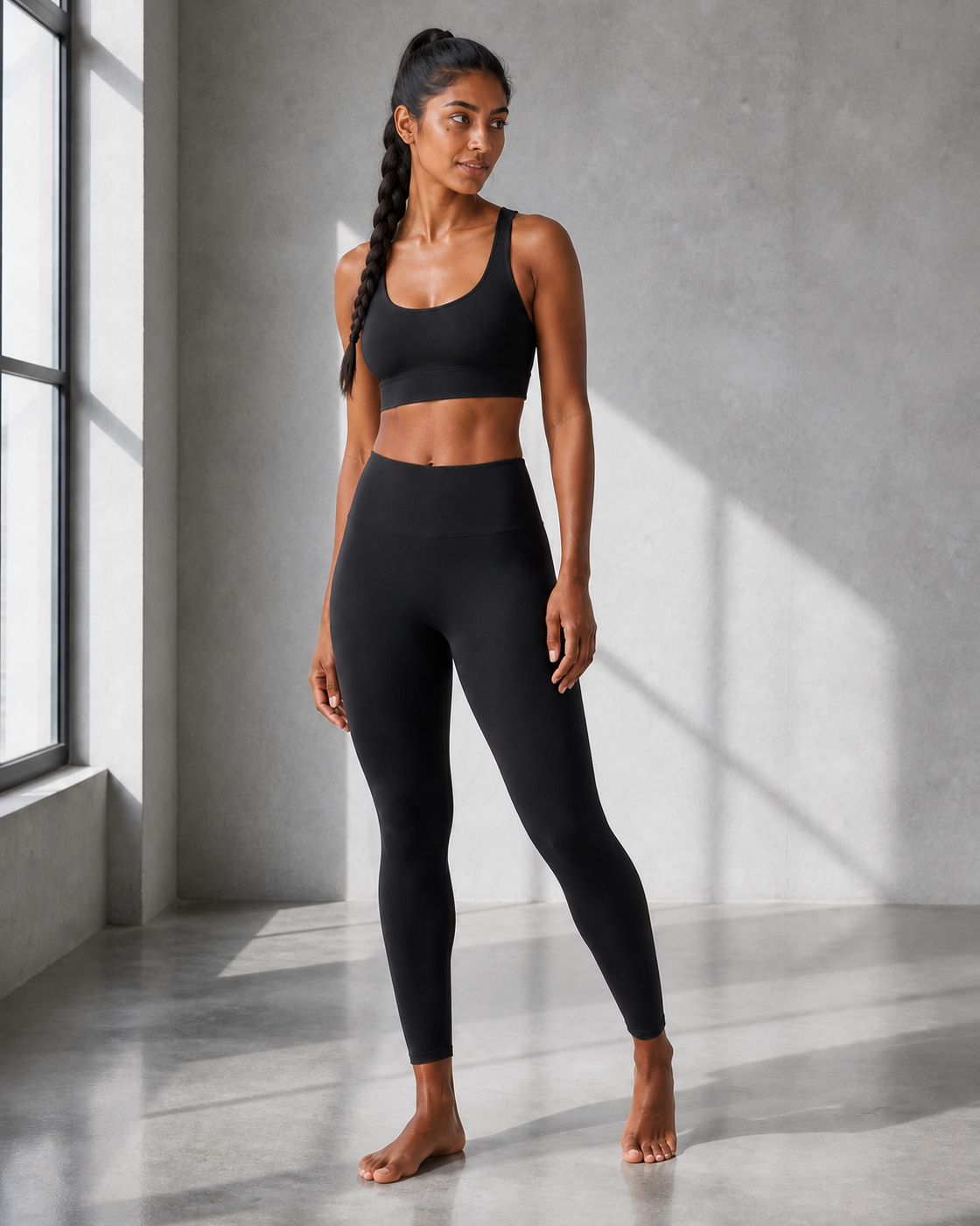 Front Hero — Black High-Rise Studio Legging