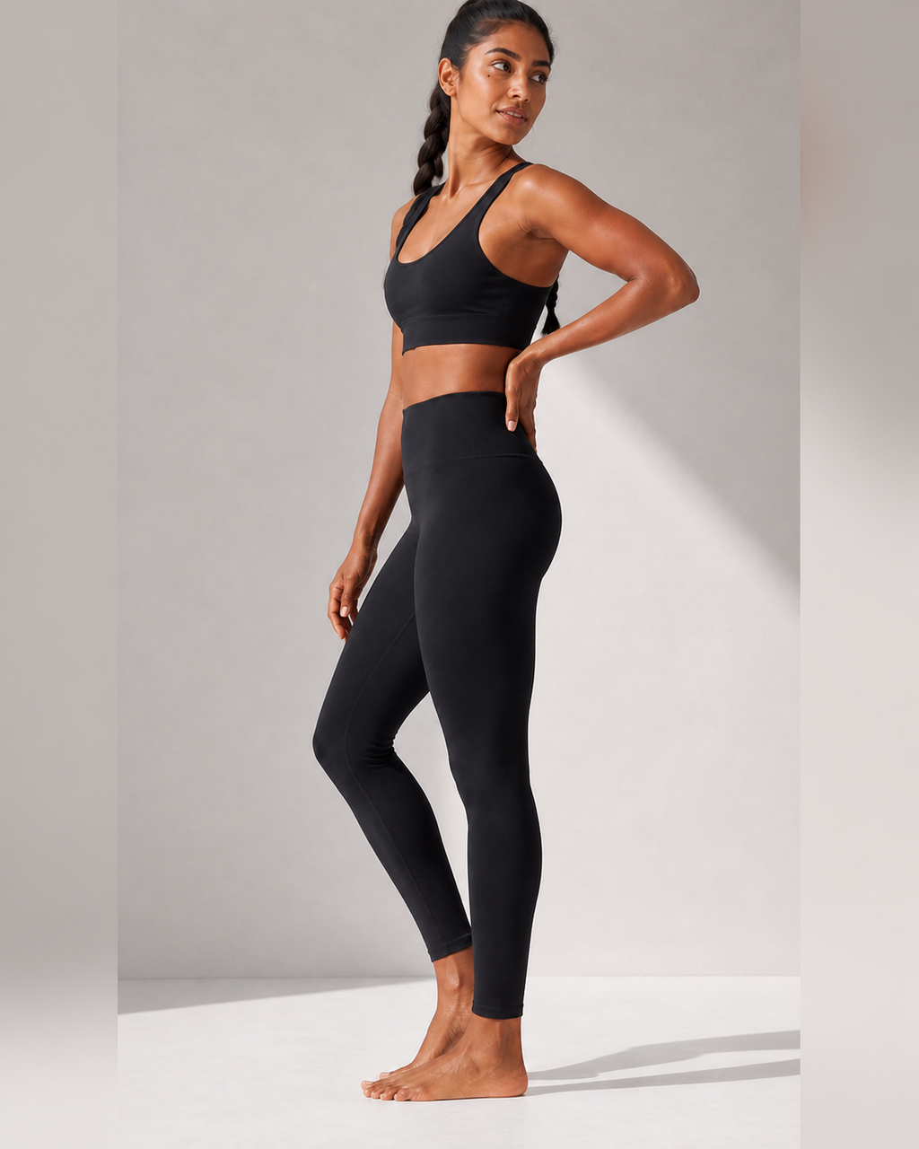Side Silhouette — Black High-Rise Studio Legging