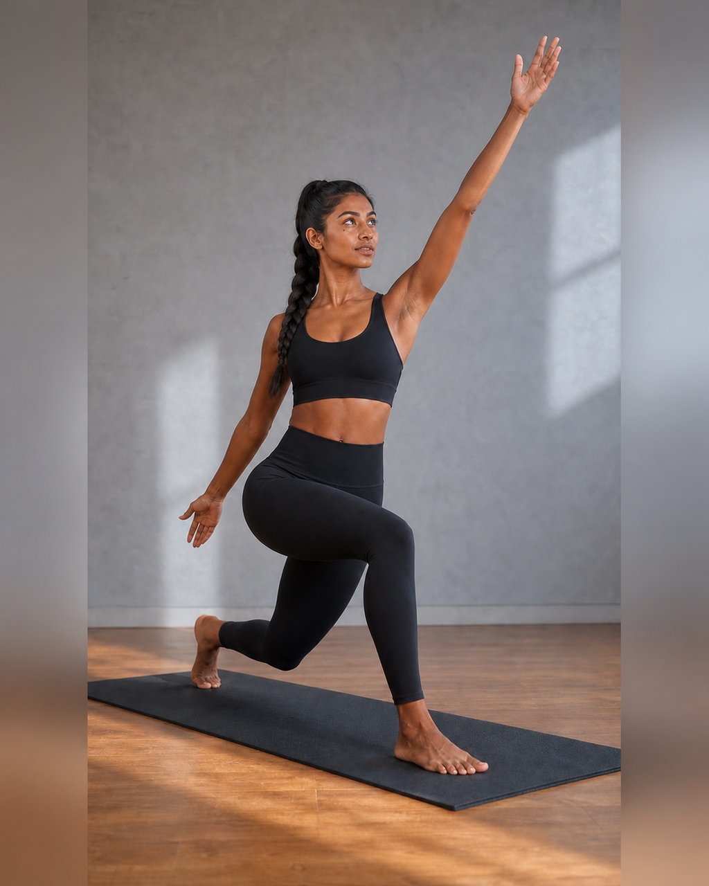 Mat Lunge — Black High-Rise Studio Legging