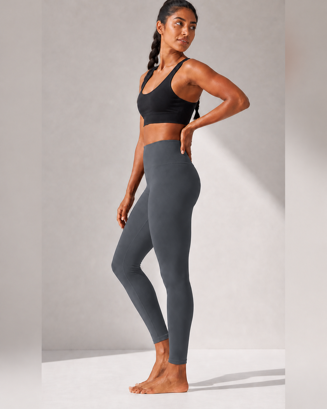 Grey color view of the High-Rise Studio Legging