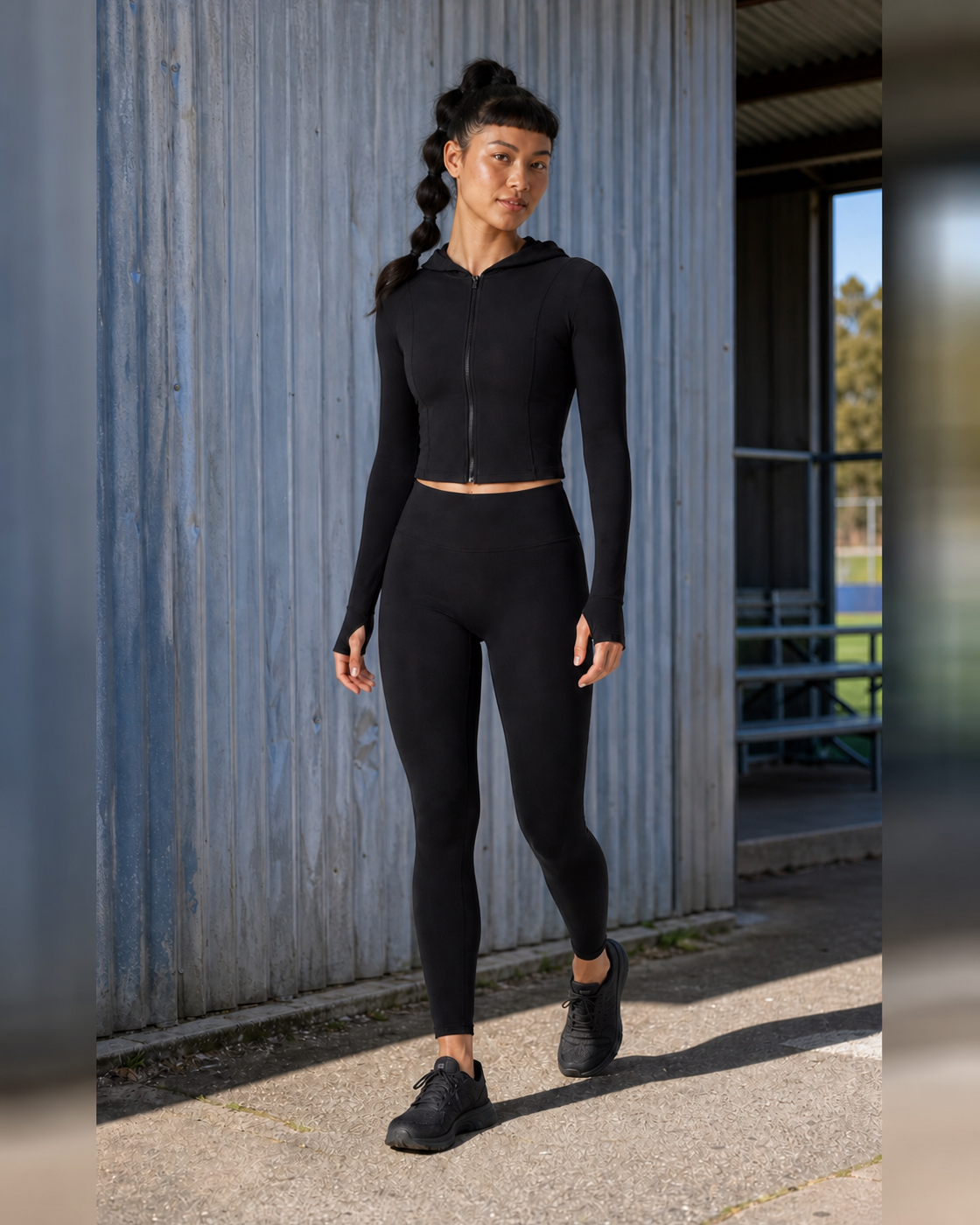 Front Hero — Black Hooded Contour Jacket