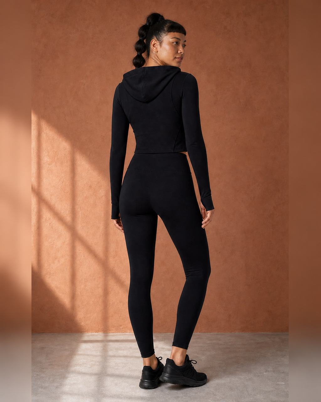 Rear Hood Proof — Black Hooded Contour Jacket