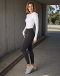 Front three-quarter view of a White hooded contour jacket in open shade.
