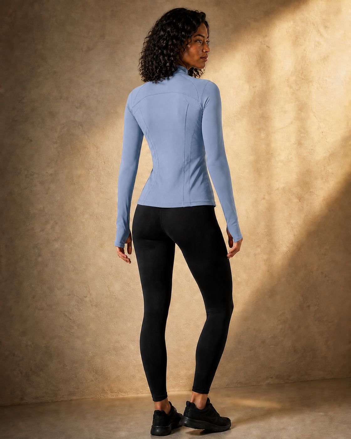 Blue color view of the Panelled Zip Training Jacket