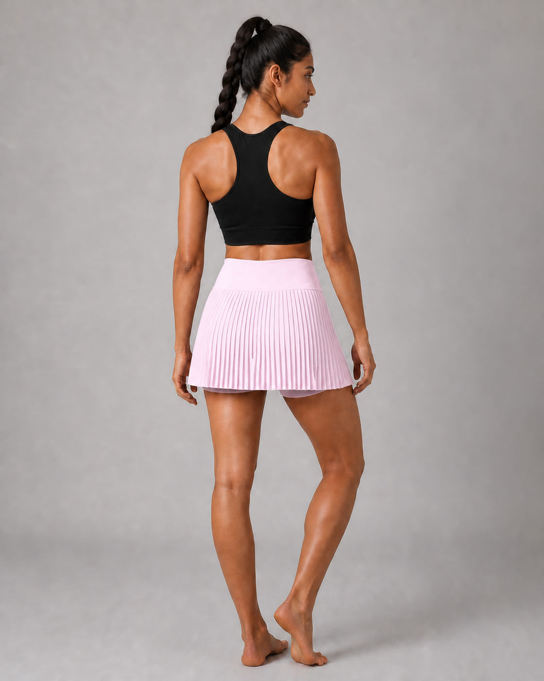 Pink color view of the Pleated Court Skort
