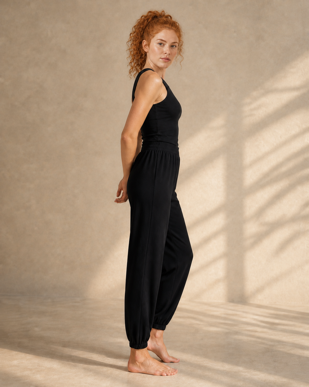 Side Volume Proof — Black Relaxed Training Jogger