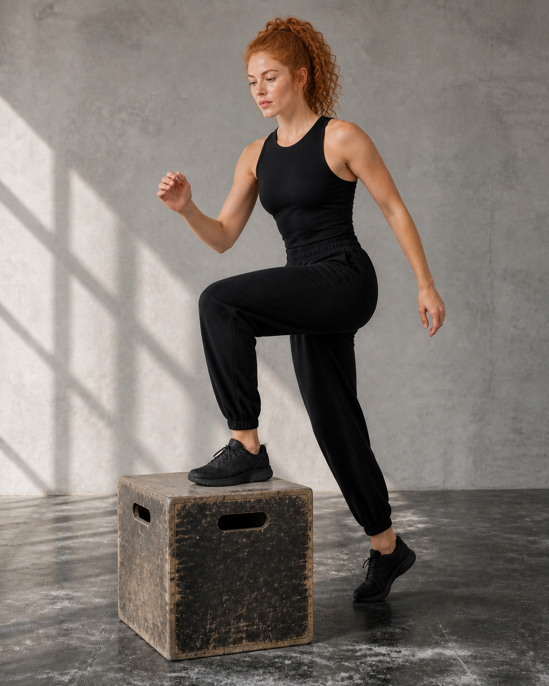 Box Step — Black Relaxed Training Jogger