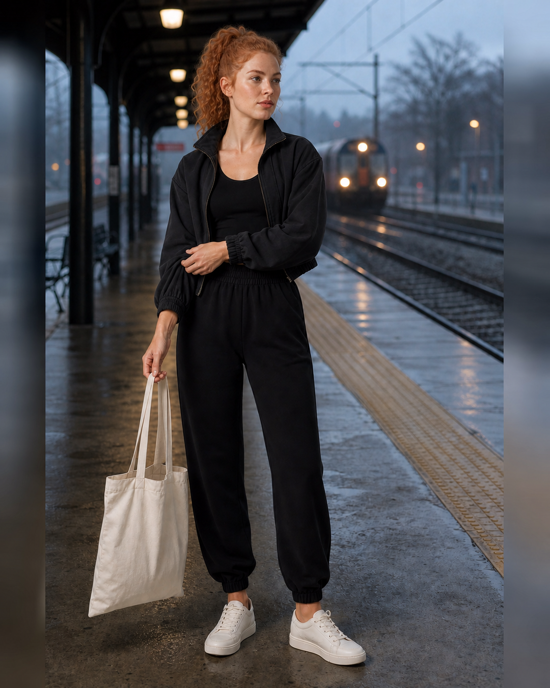 Transit Platform — Black Relaxed Training Jogger