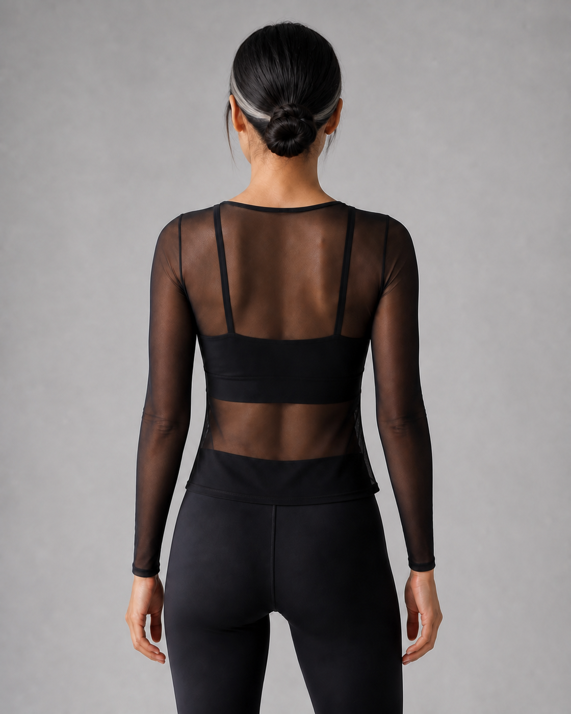 Rear Panel Proof — Black Sheer Layer Two-Piece Top