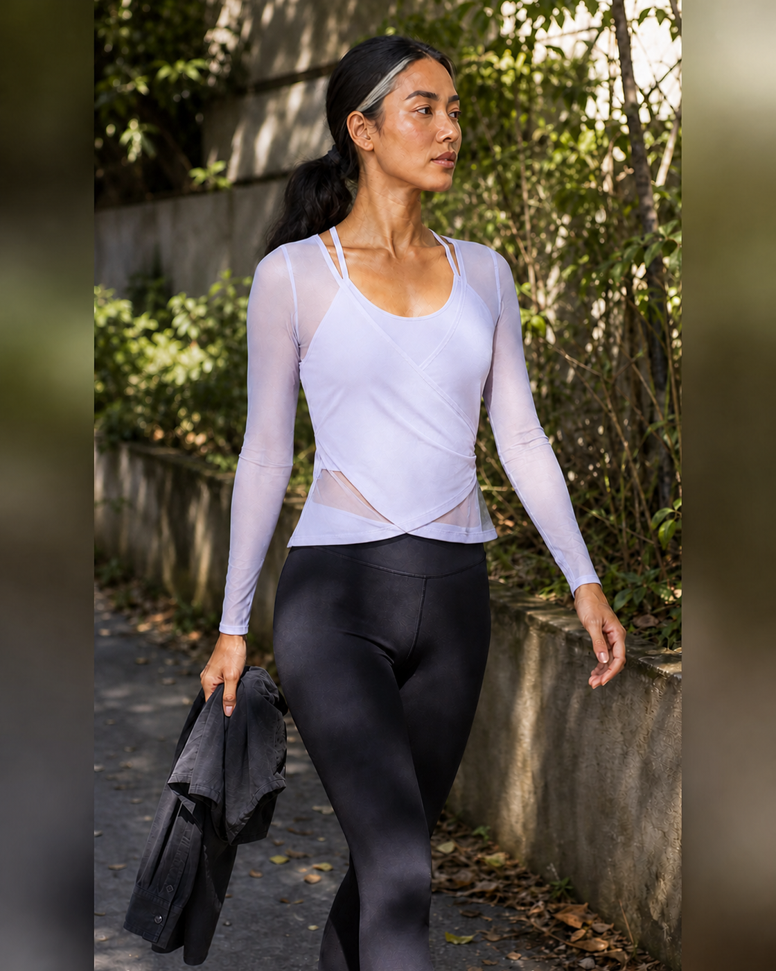 White color view of the Sheer Layer Two-Piece Top